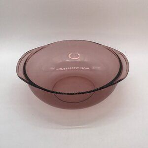 Pyrex Clear Purple Ovenware/Casserole w/double handles 8.5" #024, 2 Liters